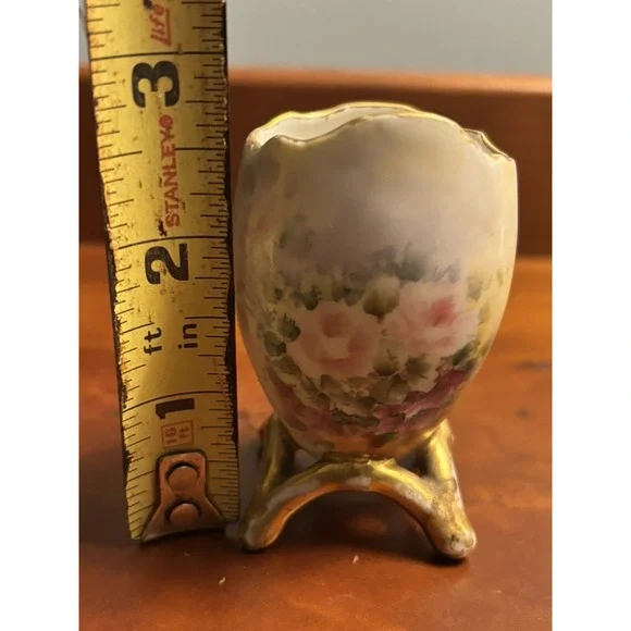 Limoges Porcelain Footed Floral‎ Egg Toothpick Holder - Picture 5 of 5